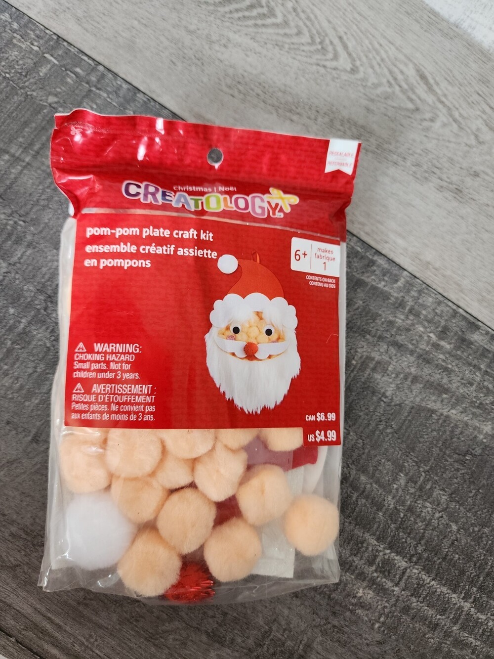 Santa Christmas Craft Kit - Creatology - Pom Pom Plate Kit - Sealed DIY NEW